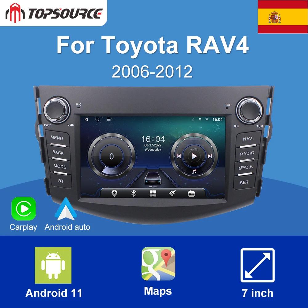 TOPSOURCE TS18 ڵ  Ƽ̵ ÷̾, Ÿ RAV4 2006-2012, 7 ġ, 2 Din, ȵ̵ 12, 6G + 128G , GPS ī÷
